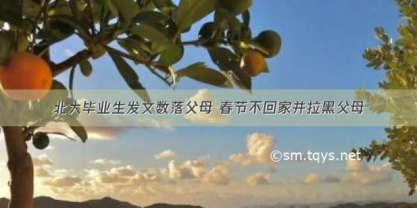 北大毕业生发文数落父母 春节不回家并拉黑父母