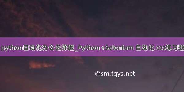 python自动化办公选择题_Python +Selenium 自动化 css练习题