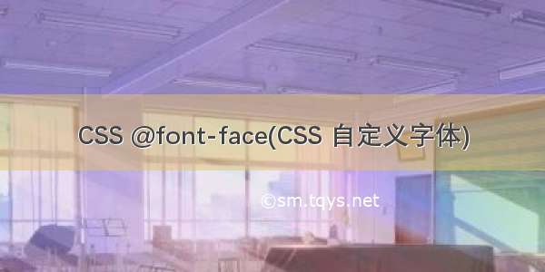 CSS @font-face(CSS 自定义字体)