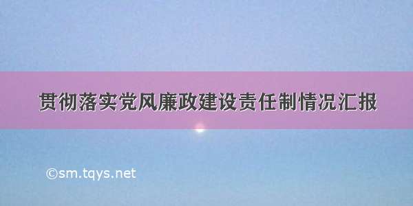 贯彻落实党风廉政建设责任制情况汇报