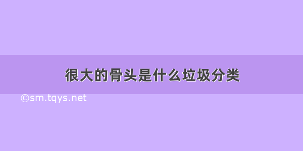 很大的骨头是什么垃圾分类