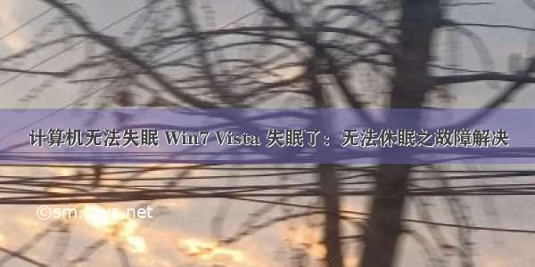 计算机无法失眠 Win7 Vista 失眠了：无法休眠之故障解决