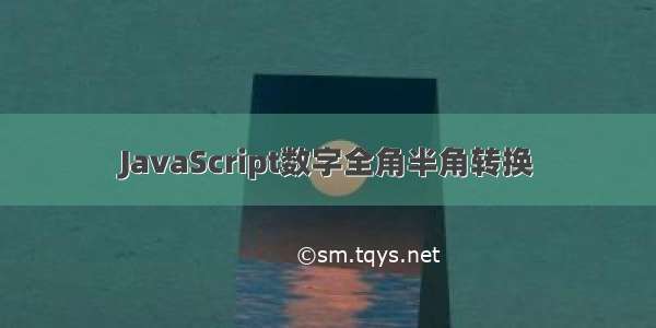 JavaScript数字全角半角转换