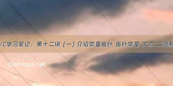 孙鑫VC学习笔记：第十二讲 (一) 介绍常量指针 指针常量 文本 二进制文件