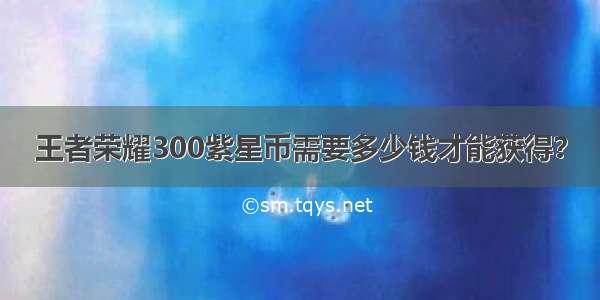 王者荣耀300紫星币需要多少钱才能获得？