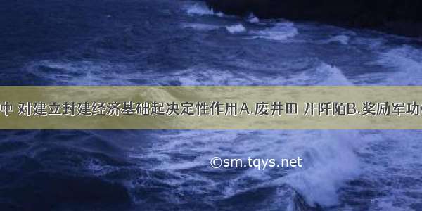 在商鞅变法中 对建立封建经济基础起决定性作用A.废井田 开阡陌B.奖励军功C.重农抑商