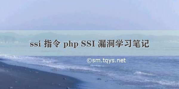 ssi 指令 php SSI 漏洞学习笔记