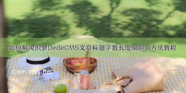 如何解决织梦DedeCMS文章标题字数长度限制的方法教程