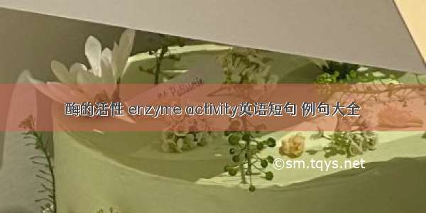 酶的活性 enzyme activity英语短句 例句大全