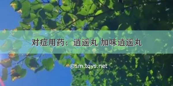 对症用药：逍遥丸 加味逍遥丸