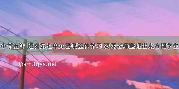 小学五年 语文第七单元各课整体学习 资深老师整理出来方便学生