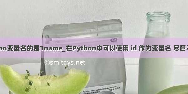 下列可作为python变量名的是1name_在Python中可以使用 id 作为变量名 尽管不建议这样做。...