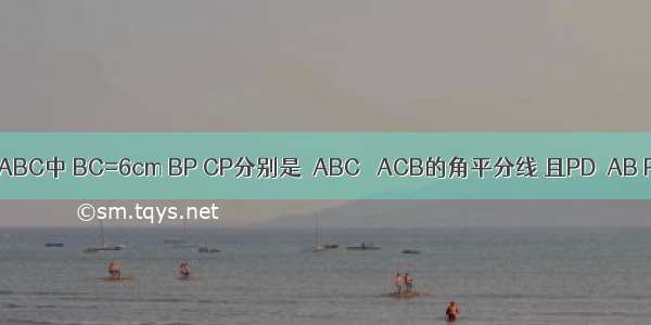 如图 在△ABC中 BC=6cm BP CP分别是∠ABC ∠ACB的角平分线 且PD∥AB PE∥AC 