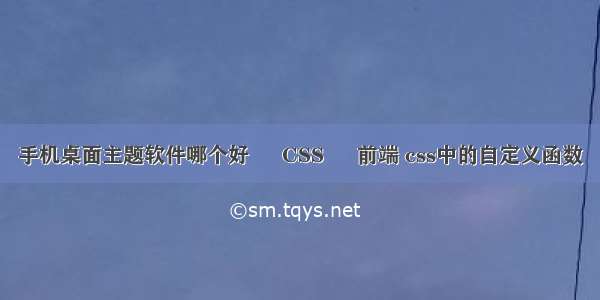 手机桌面主题软件哪个好 – CSS – 前端 css中的自定义函数