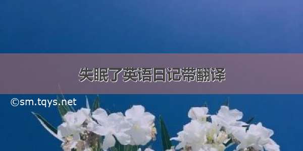 失眠了英语日记带翻译