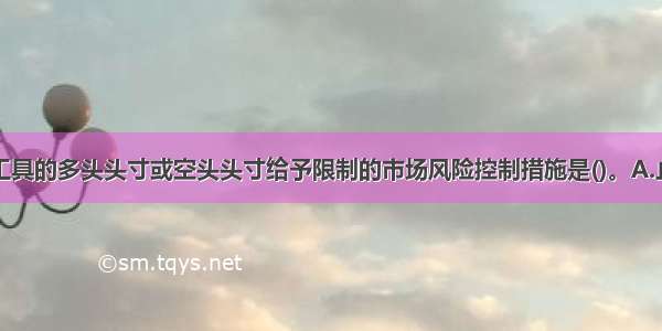 对特定交易工具的多头头寸或空头头寸给予限制的市场风险控制措施是()。A.止损限额B.敏