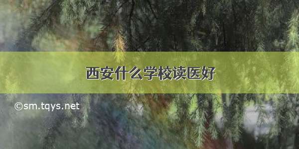 西安什么学校读医好