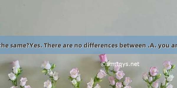 ---Do we look the same?Yes. There are no differences between .A. you and IB. I and you