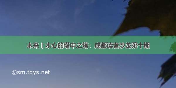 木来丨木心的塔中之塔：成都读者沙龙第十期