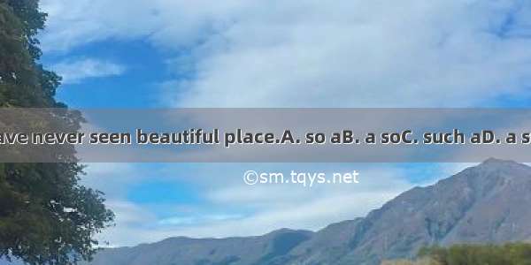 I have never seen beautiful place.A. so aB. a soC. such aD. a such