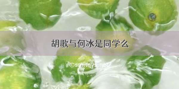 胡歌与何冰是同学么