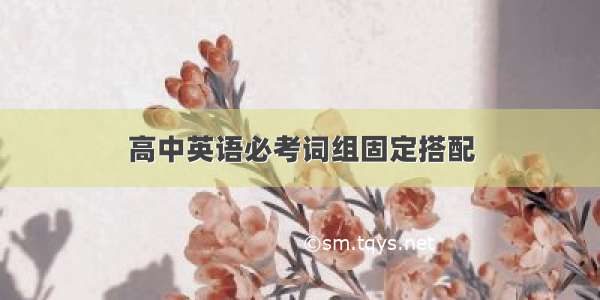 高中英语必考词组固定搭配