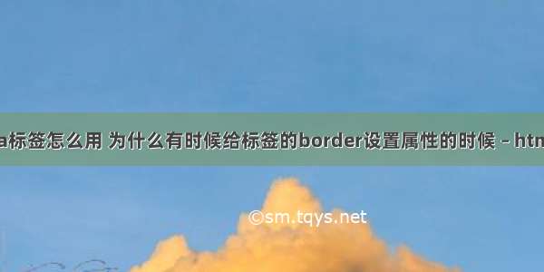 html里a标签怎么用 为什么有时候给标签的border设置属性的时候 – html – 前端