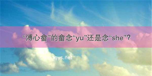 “溥心畲”的畲念“yu”还是念“she”？