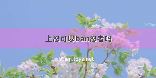 上忍可以ban忍者吗