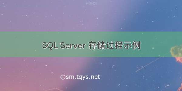 SQL Server 存储过程示例