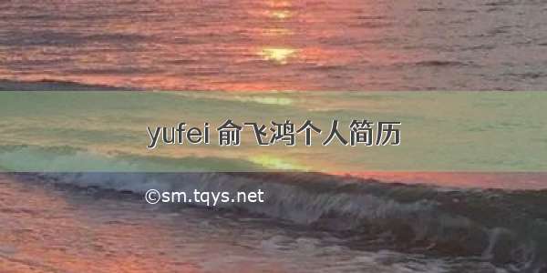 yufei 俞飞鸿个人简历