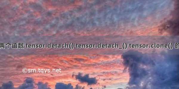 pytorch的两个函数 tensor.detach() tensor.detach_() tensor.clone() 的作用和区别