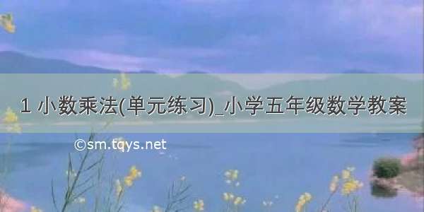 1 小数乘法(单元练习)_小学五年级数学教案