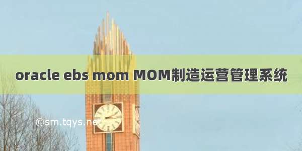 oracle ebs mom MOM制造运营管理系统