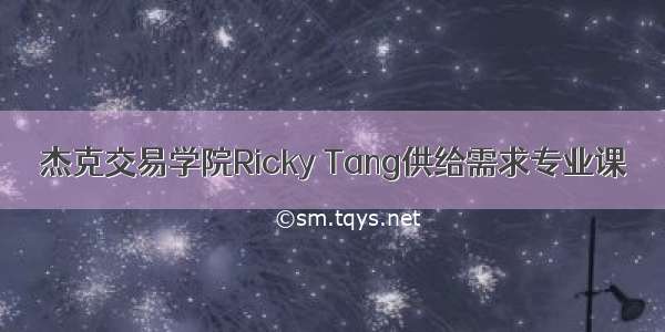 杰克交易学院Ricky Tang供给需求专业课