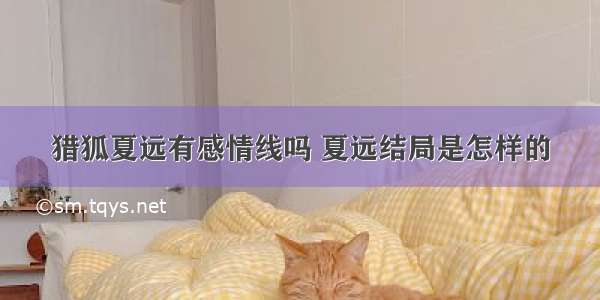 猎狐夏远有感情线吗 夏远结局是怎样的