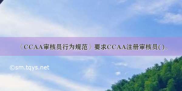 《CCAA审核员行为规范》要求CCAA注册审核员()。