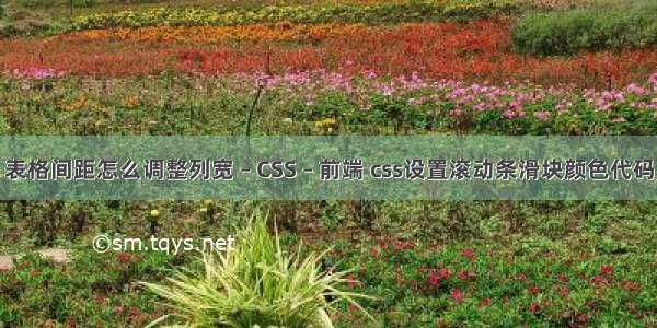 表格间距怎么调整列宽 – CSS – 前端 css设置滚动条滑块颜色代码