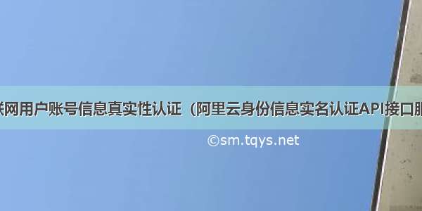 互联网用户账号信息真实性认证（阿里云身份信息实名认证API接口服务）