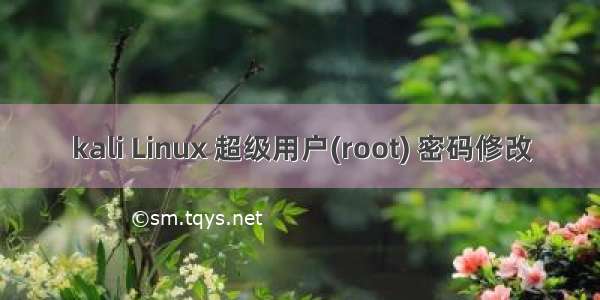 kali Linux 超级用户(root) 密码修改
