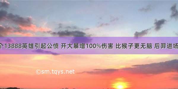 这个13888英雄引起公愤 开大暴增100%伤害 比猴子更无脑 后羿进场死！