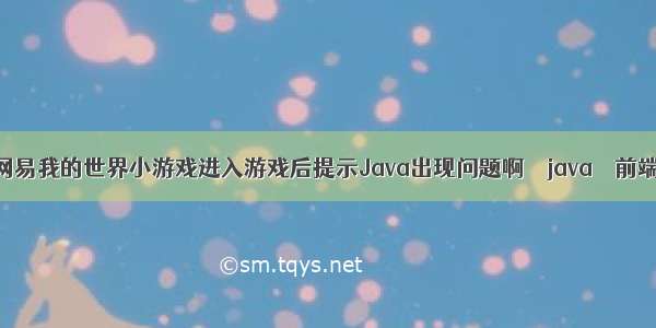 网易我的世界小游戏进入游戏后提示Java出现问题啊 – java – 前端