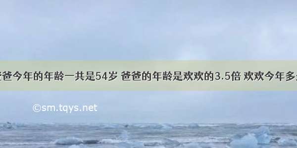 欢欢和他爸爸今年的年龄一共是54岁 爸爸的年龄是欢欢的3.5倍 欢欢今年多少岁？（用