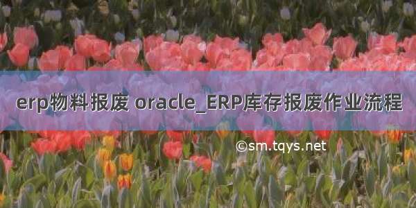 erp物料报废 oracle_ERP库存报废作业流程