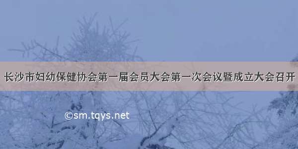 长沙市妇幼保健协会第一届会员大会第一次会议暨成立大会召开