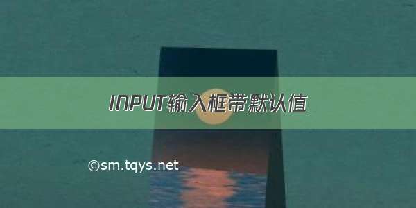 INPUT输入框带默认值