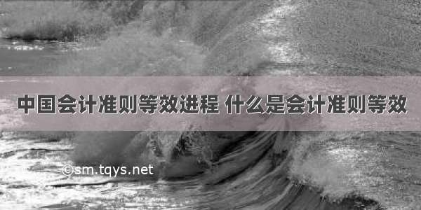 中国会计准则等效进程 什么是会计准则等效