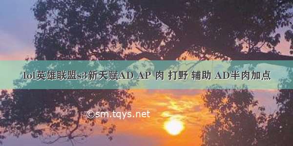 lol英雄联盟s3新天赋AD AP 肉 打野 辅助 AD半肉加点