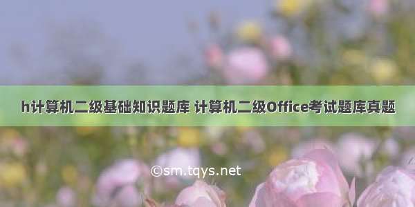 h计算机二级基础知识题库 计算机二级Office考试题库真题