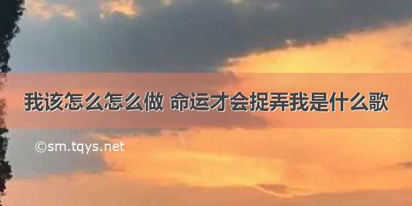 我该怎么怎么做 命运才会捉弄我是什么歌